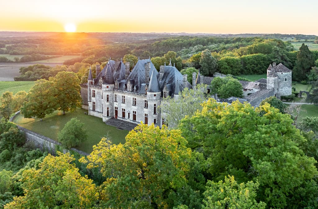 Château de Montaigne vue aérienne