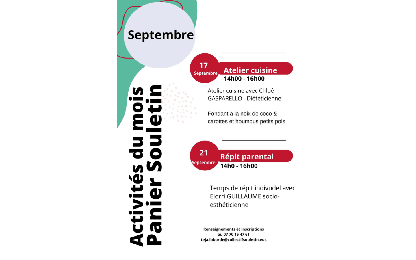 Activités du mois