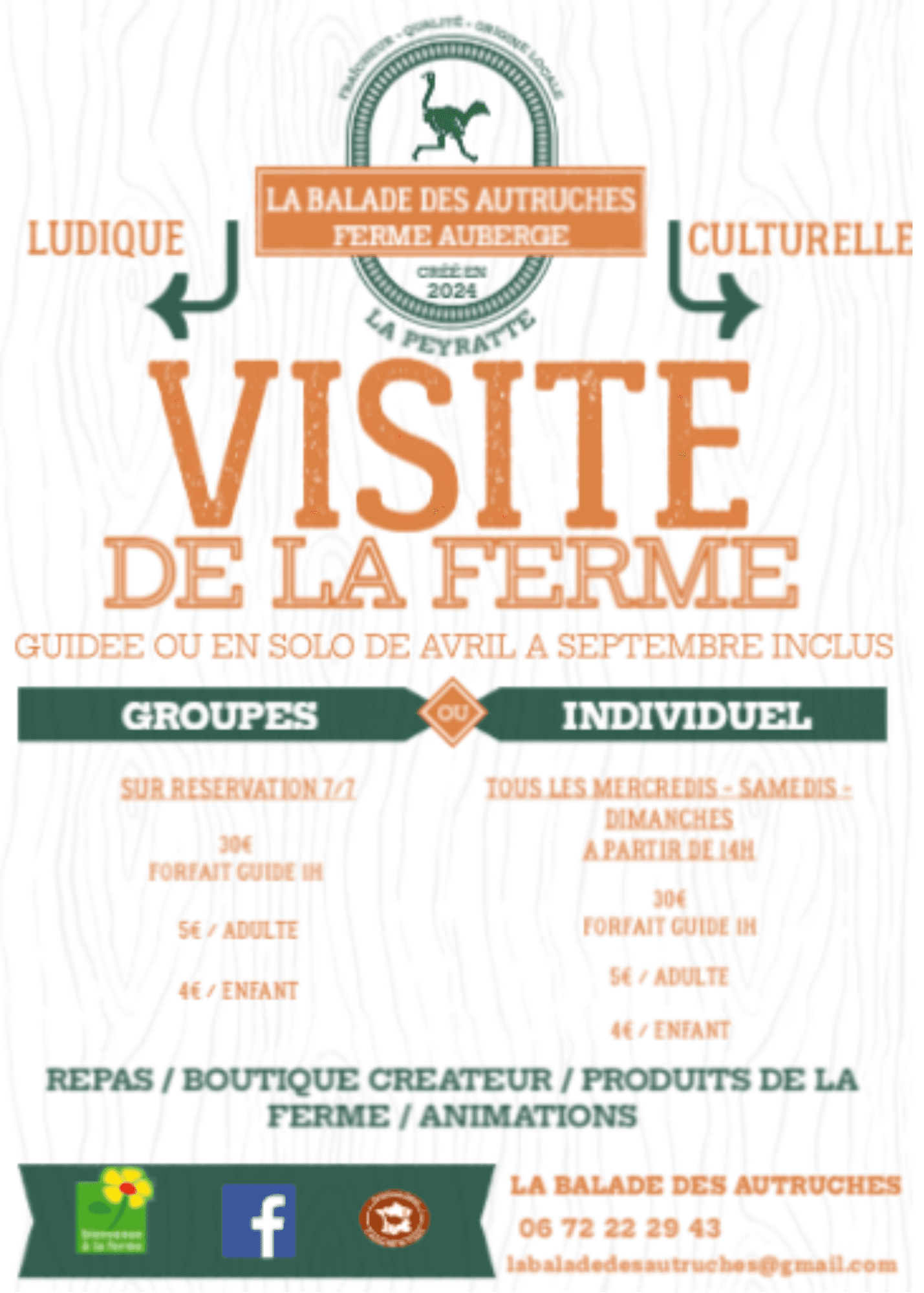 Flyers La Balades des Autruches - La Peyratte