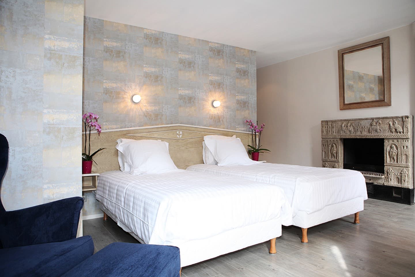 Hôtel Roncevaux - Pau - Chambre double cheminée