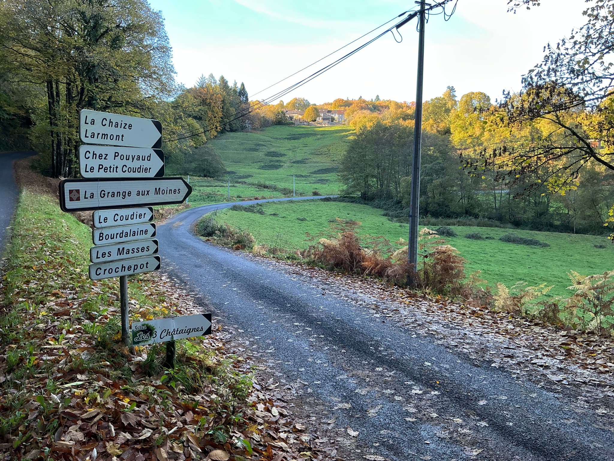 Route menant aux gîtes