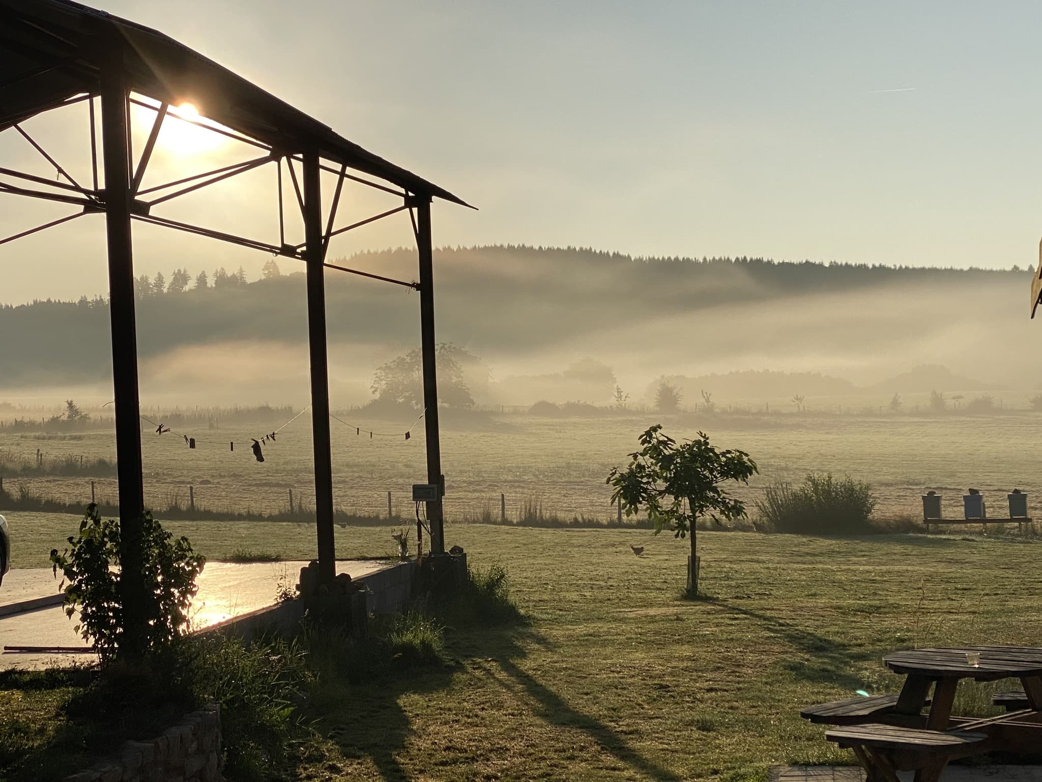 Vue depuis la terrasse couverte
