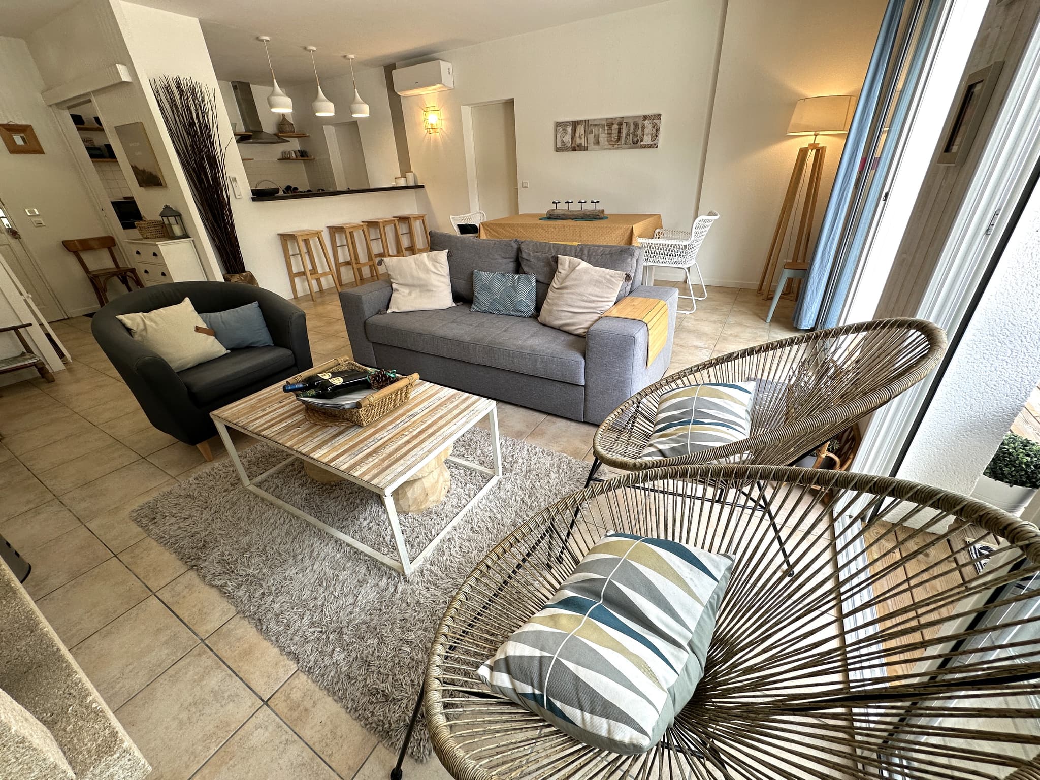 Salon  Gîte Chez Céline sous les pins à Vielle Saint Girons avec Gites40
