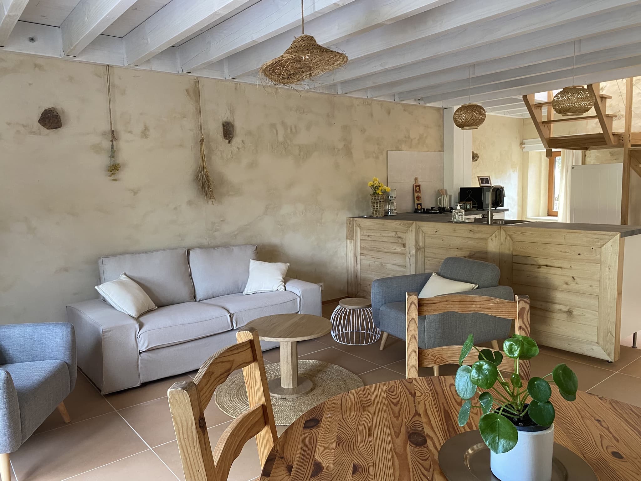 Le Salon et le coin repas.