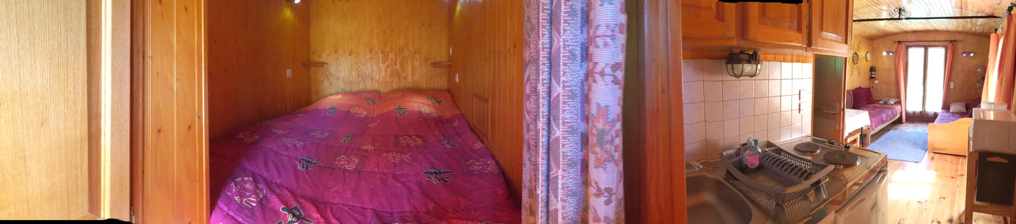 Chambre, cuisine et séjour