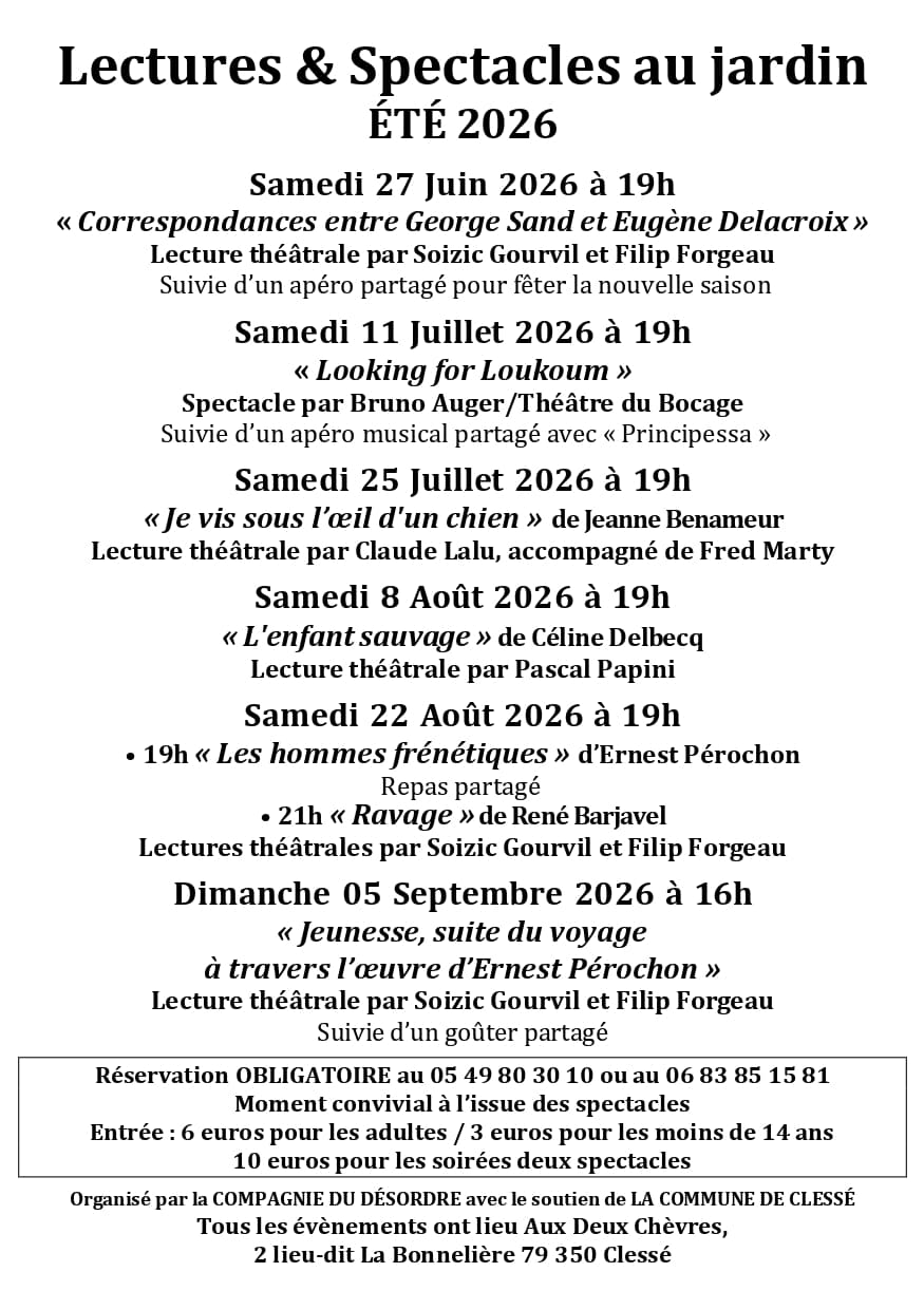 Lectures et spectacles au jardin-Clessé