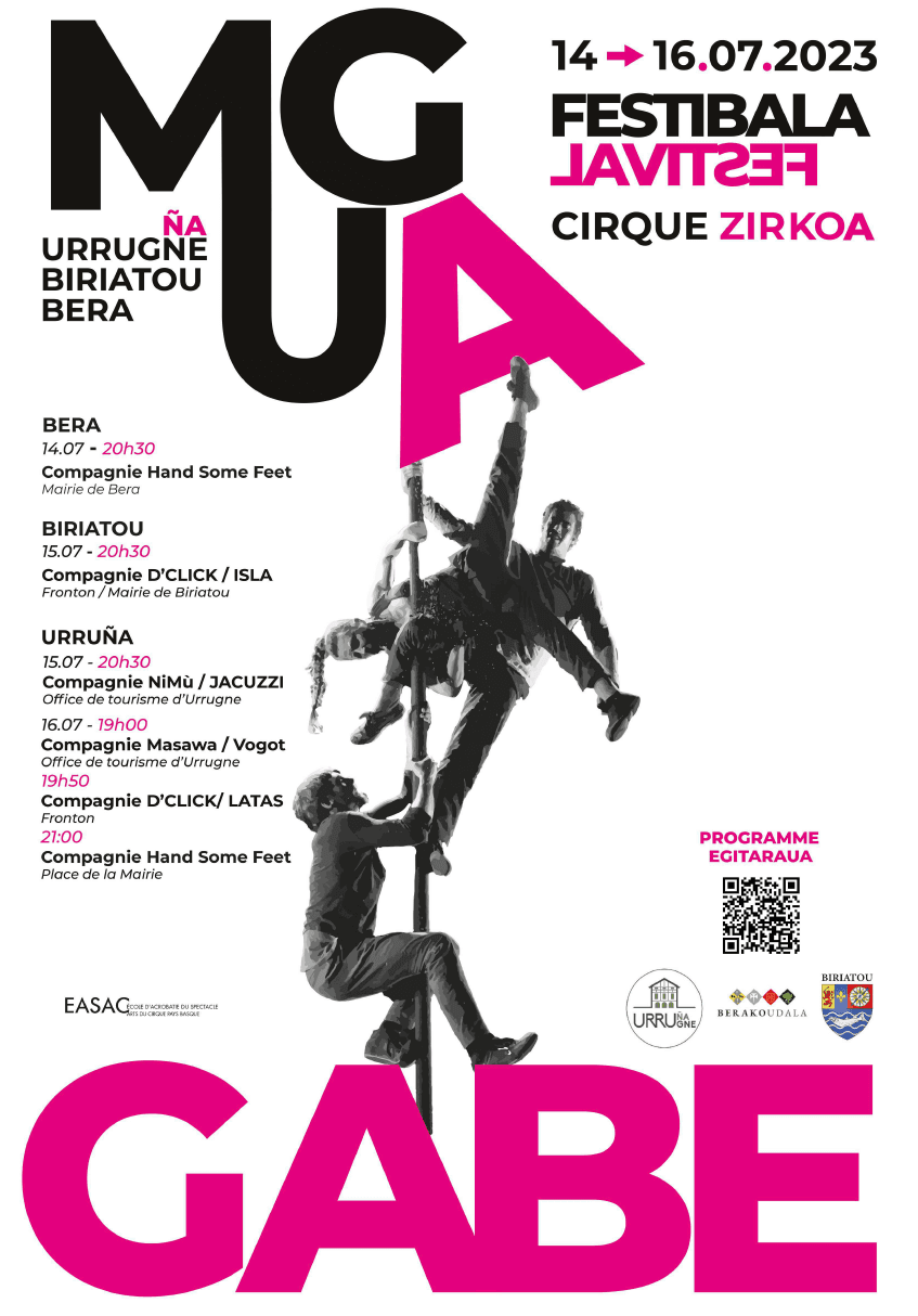 FESTIVAL MUGA GABE / SPECTACLES ET ATELIERS: GRATUITS (voir notre page / QRcode)
