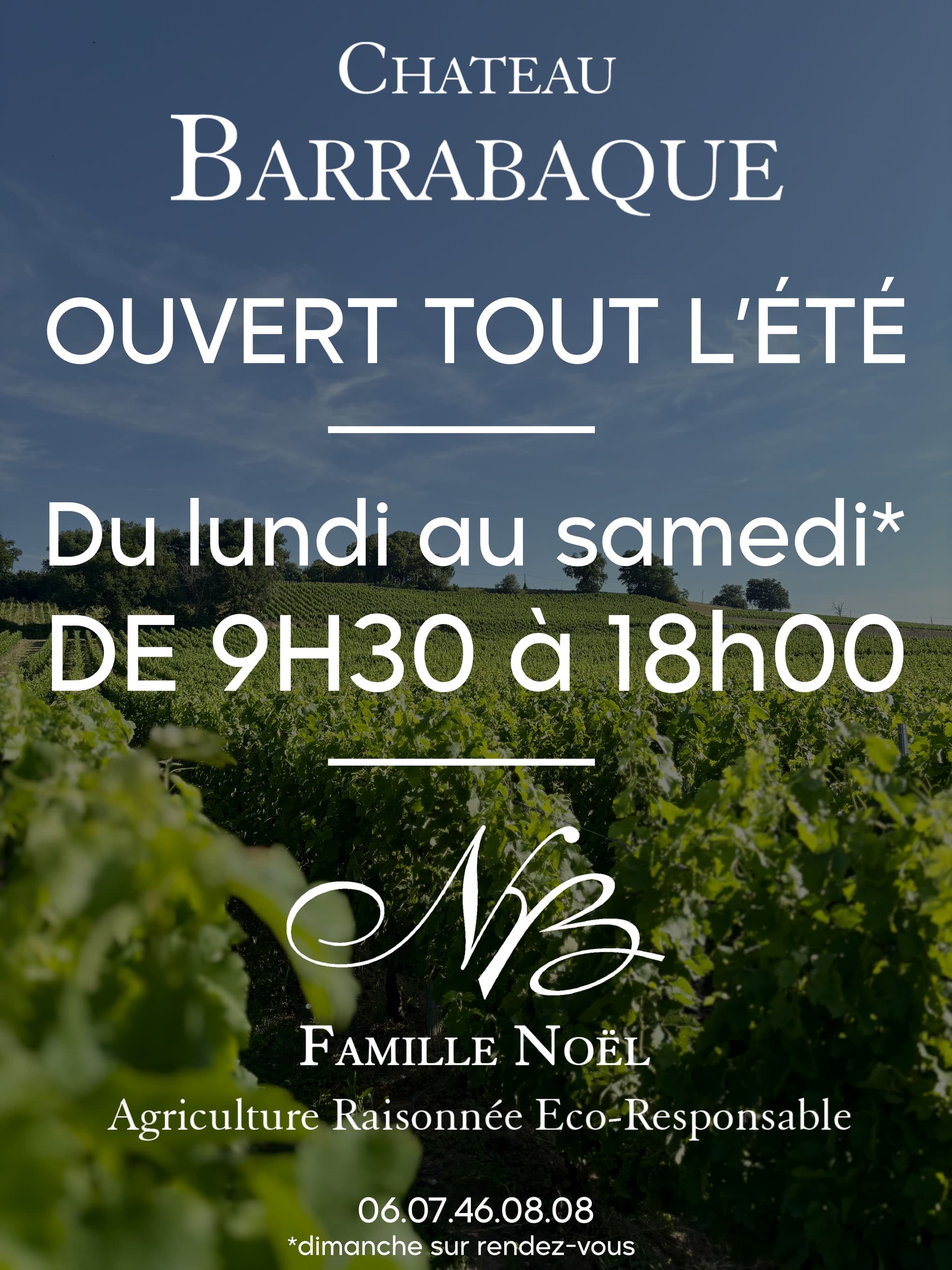 OUVERTURE ÉTÉ 2025