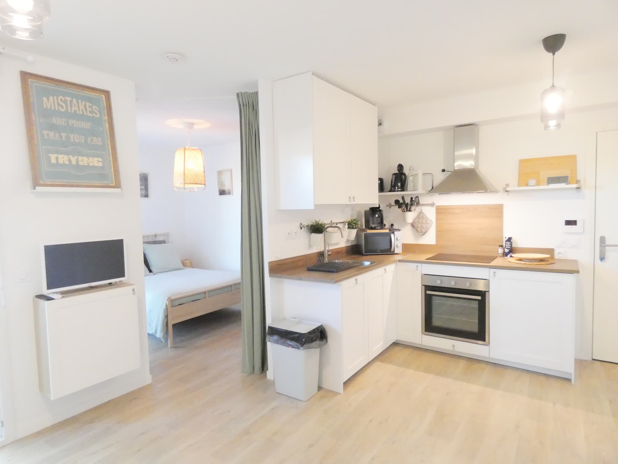 Cuisine de l'appartement Belicia à Soustons avec Gîtes de France Landes