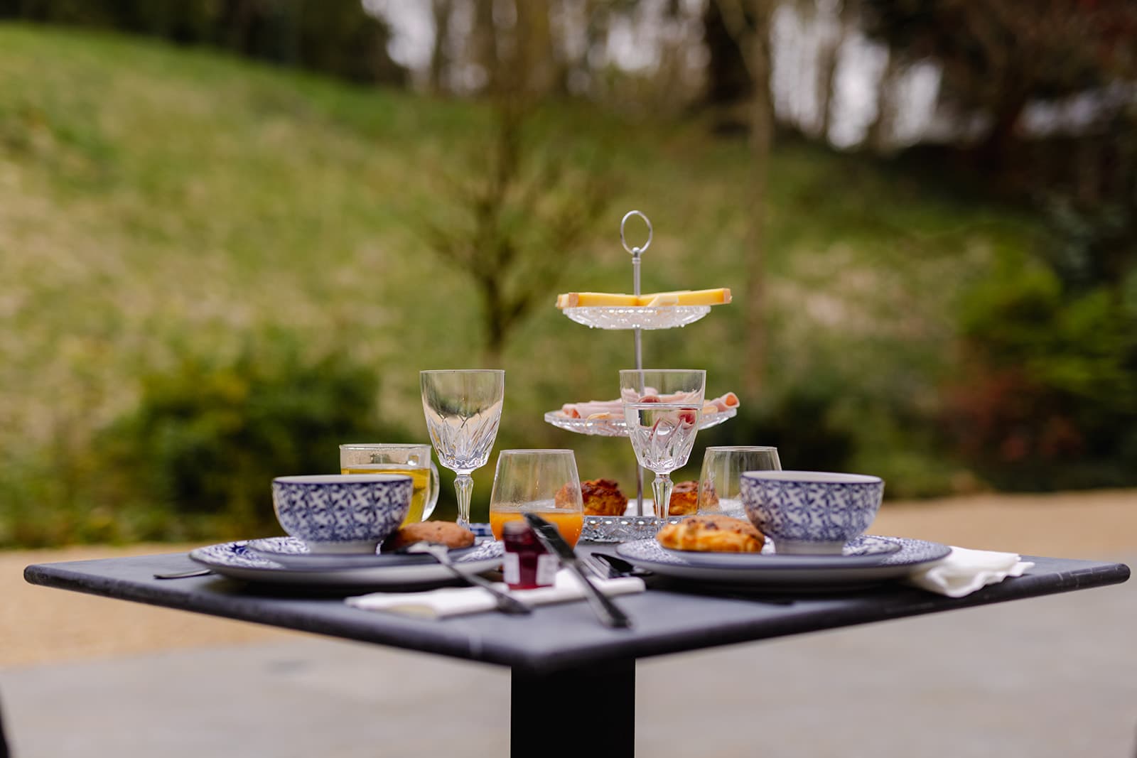 Petit Déjeuner - Terrasse arrière vue forêt