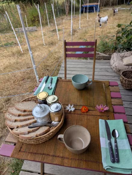 Petit déjeuner en terrasse