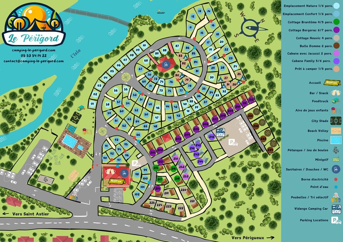 Plan Camping Le Périgord 2024 - 1