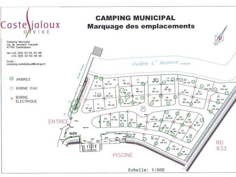 Plan camping municipal Casteljaloux