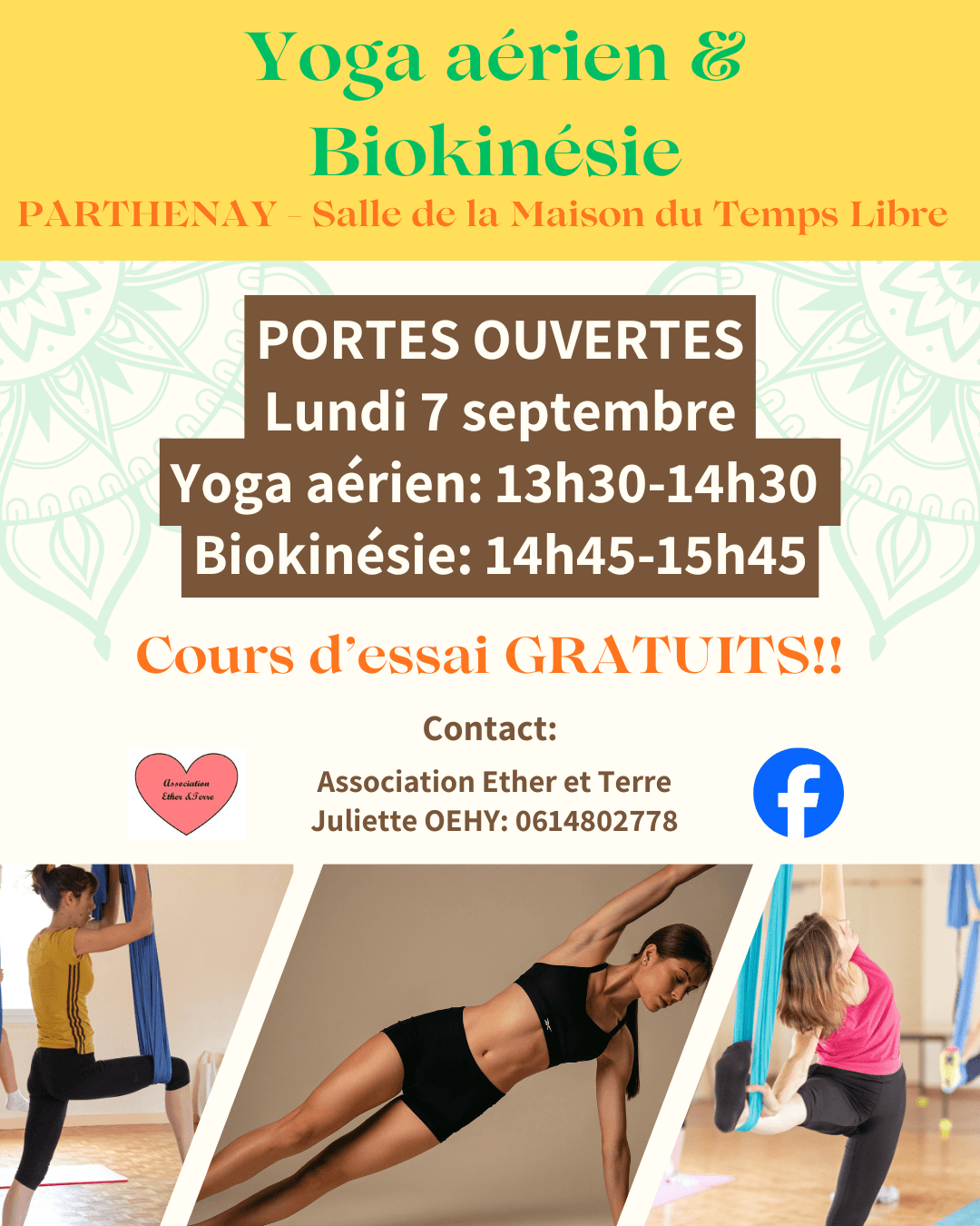 Portes ouvertes : yoga aérien et biokinesie