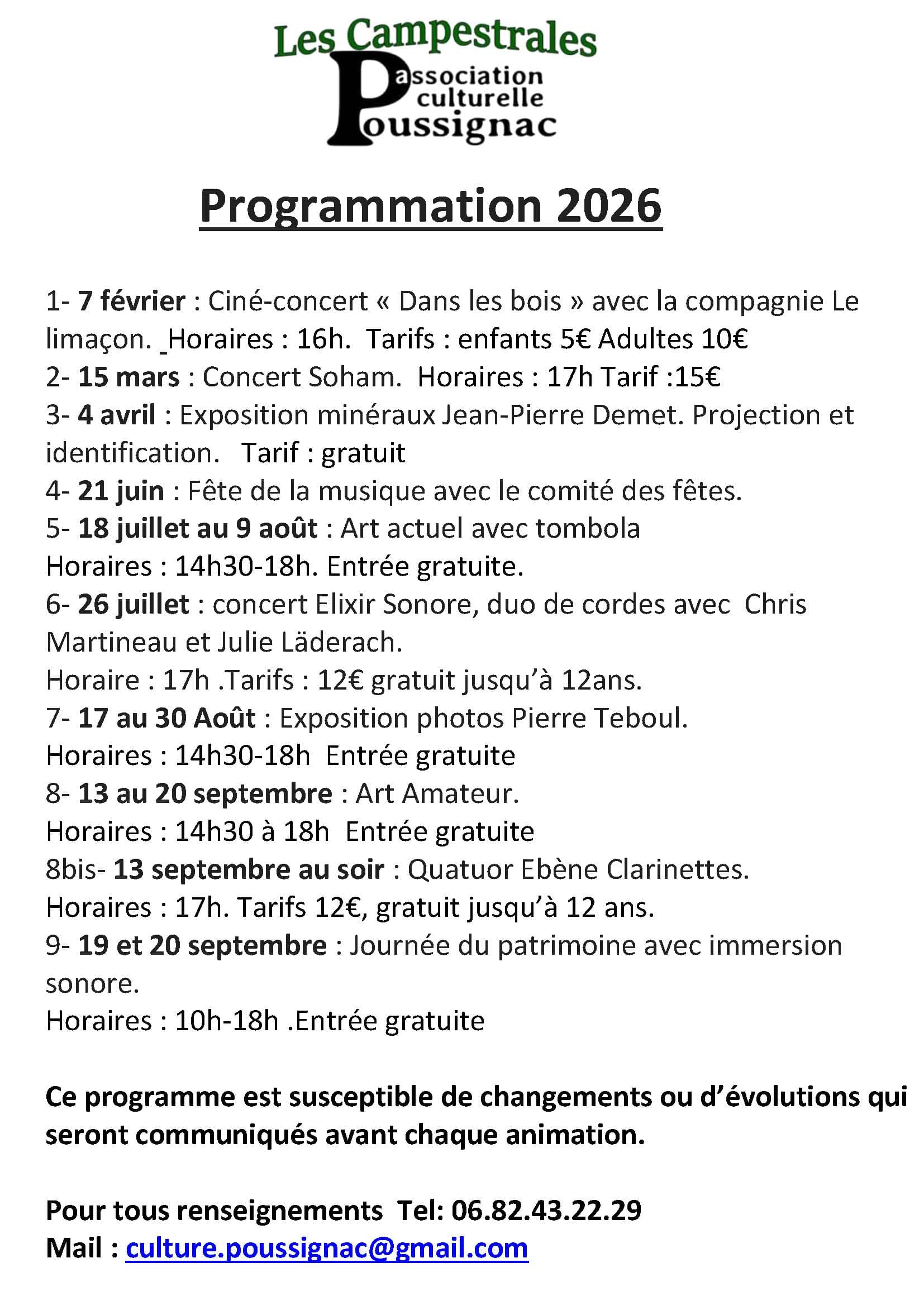 Programmation 2026_Culture Poussignac