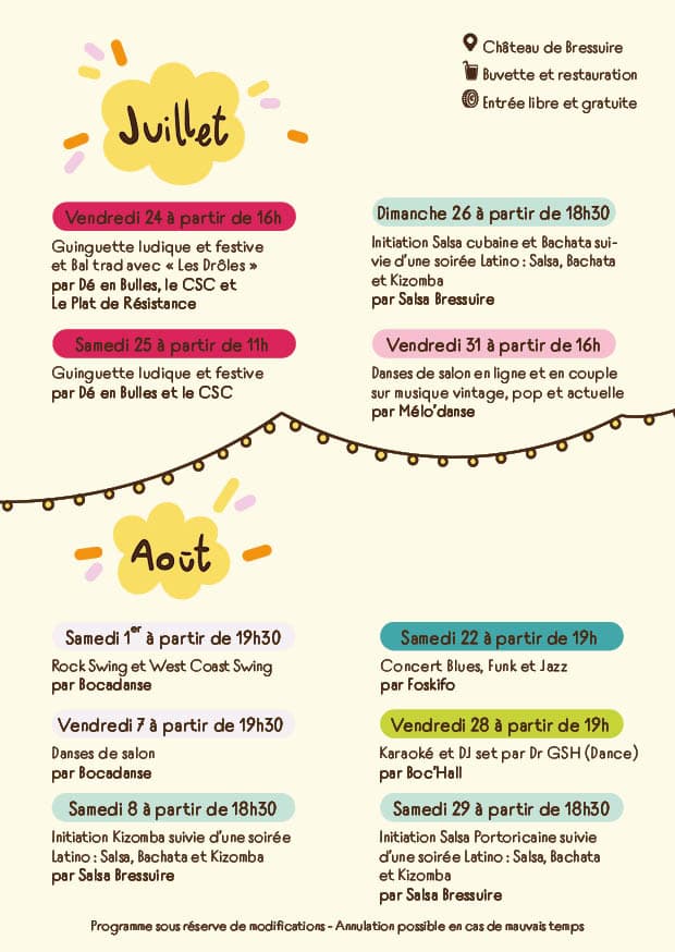 Programme La Guinguette du Château