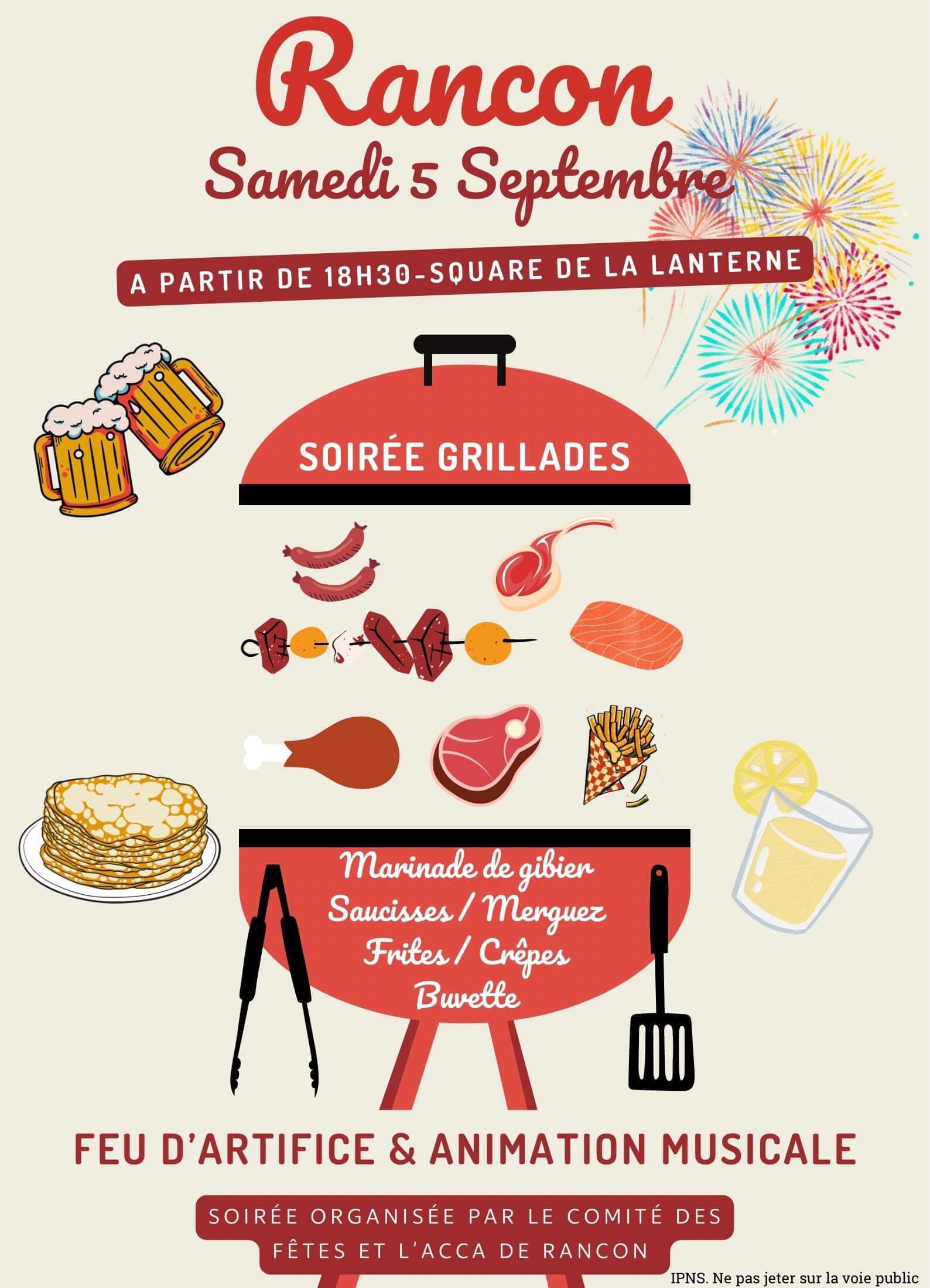 Soirée Grillades RANCON - 5 septembre 2026