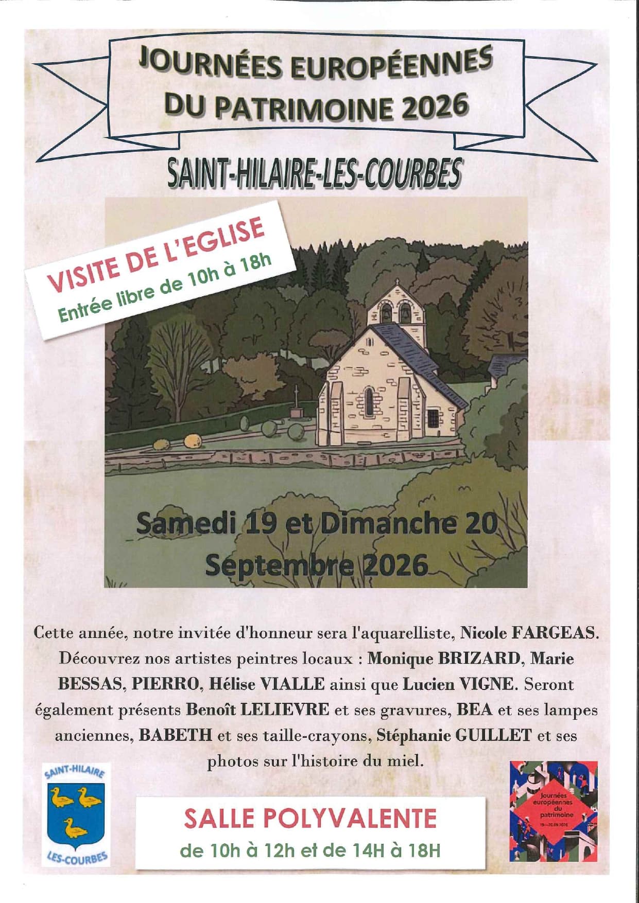 St-Hilaire-les-Courbes JEP 19 et 20.09.2026