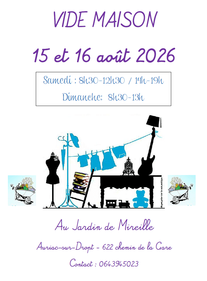 Vide maison Au jardin de Mireille