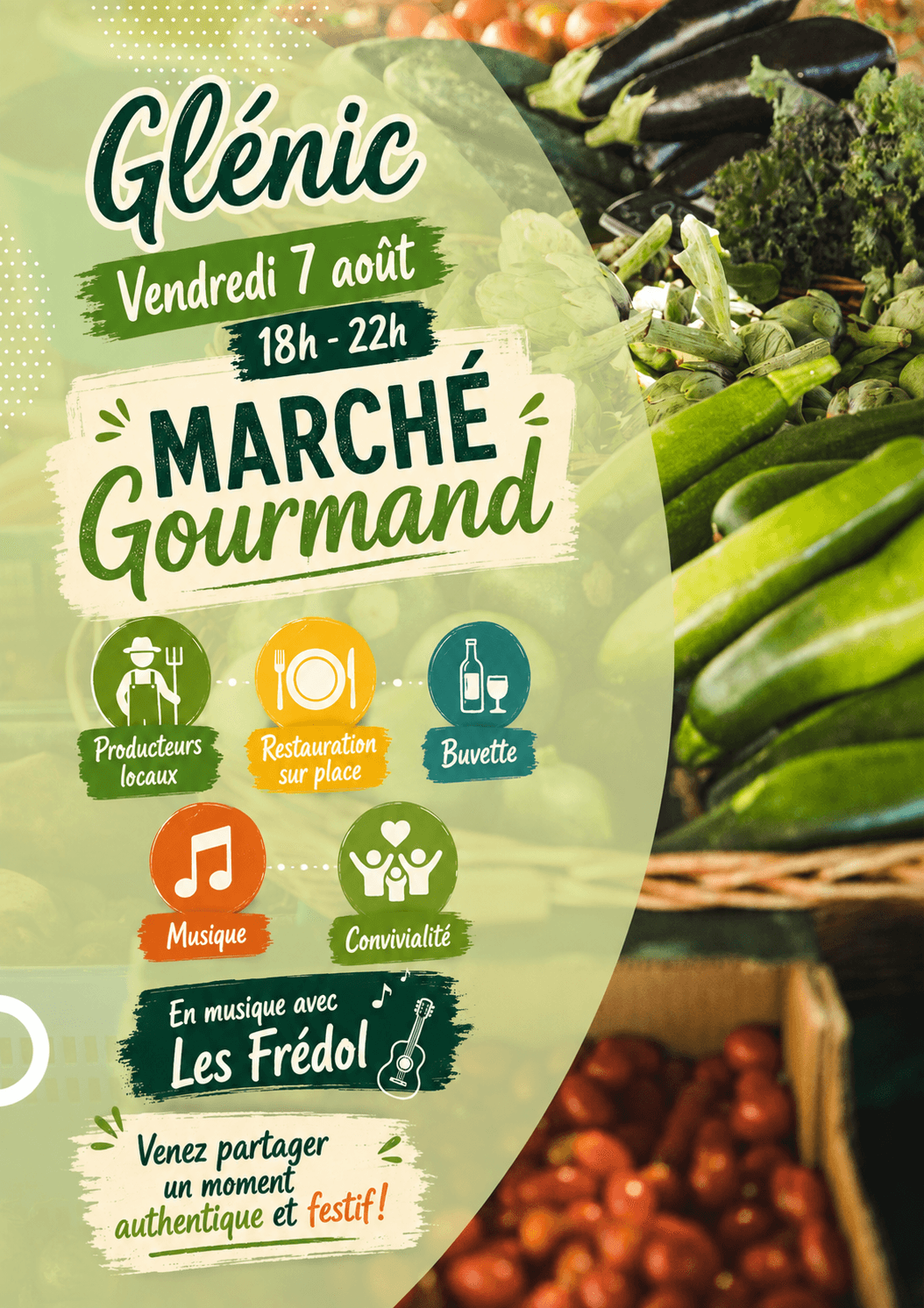affiche marché gourmand