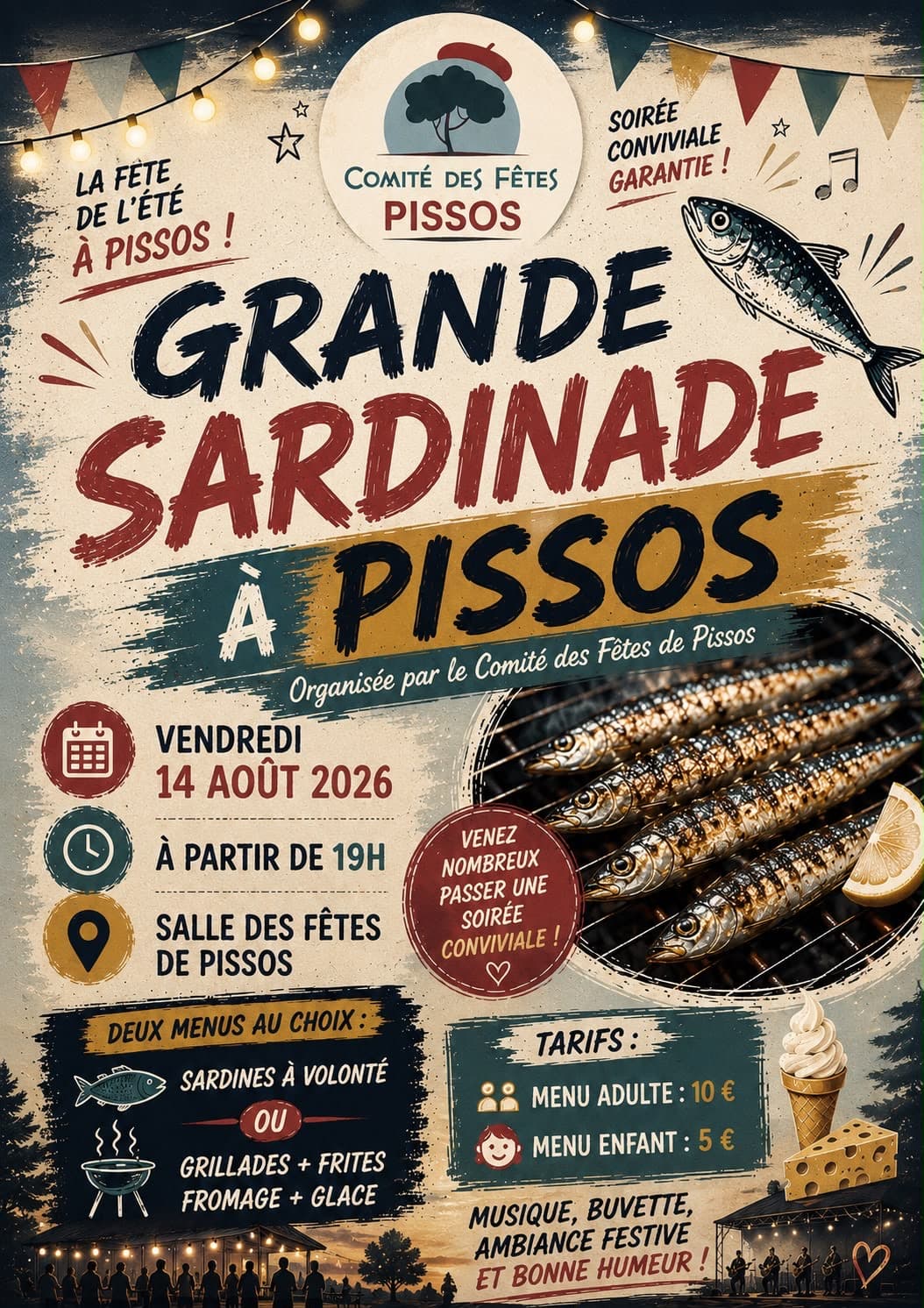 affiche Grande sardinade Pissos