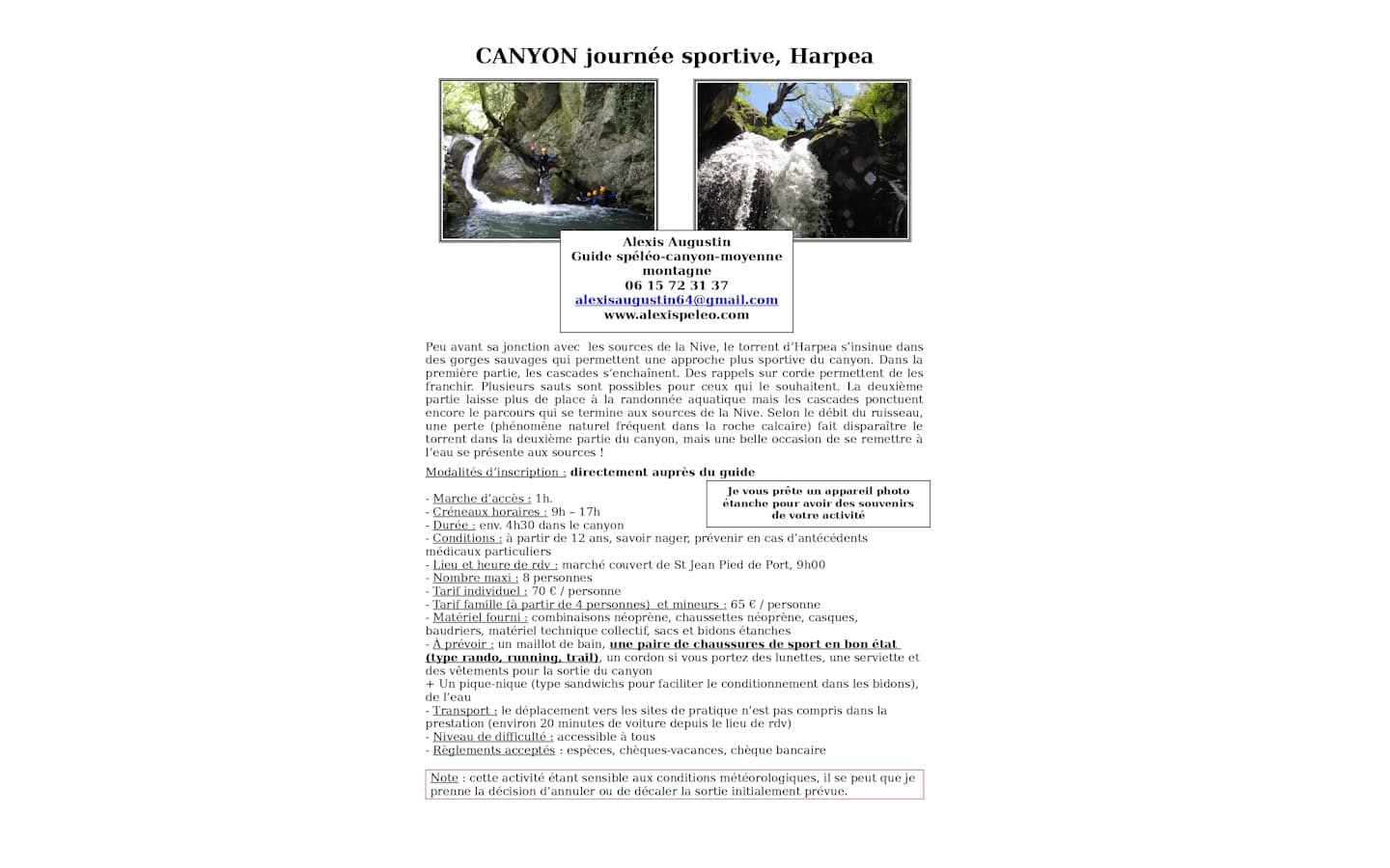 alexis augustin fiche OTPB canyon harpea2026