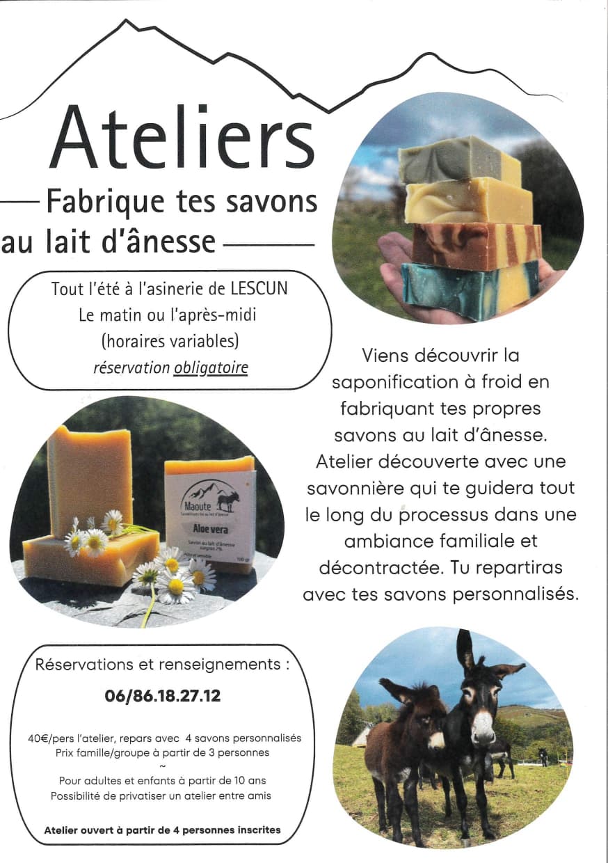 Atelier - Fabrication de savon au lait d'ânesse