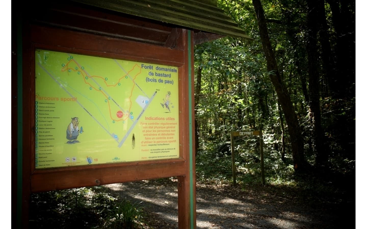 Forêt domaniale de Bastard - Pau - Plan parcours sportif