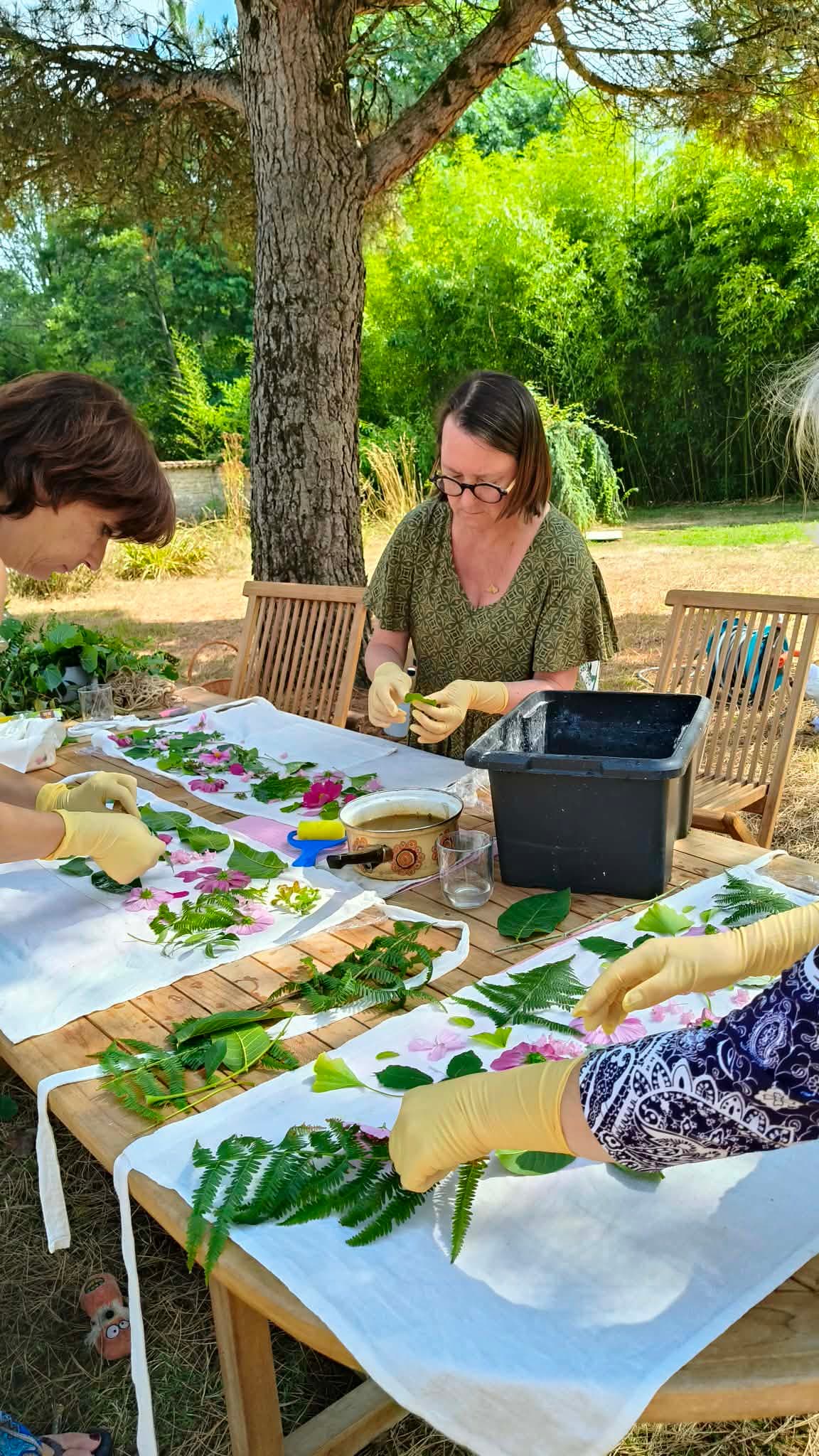 atelier et stage impression végétale par ecoprint à Luchapt
