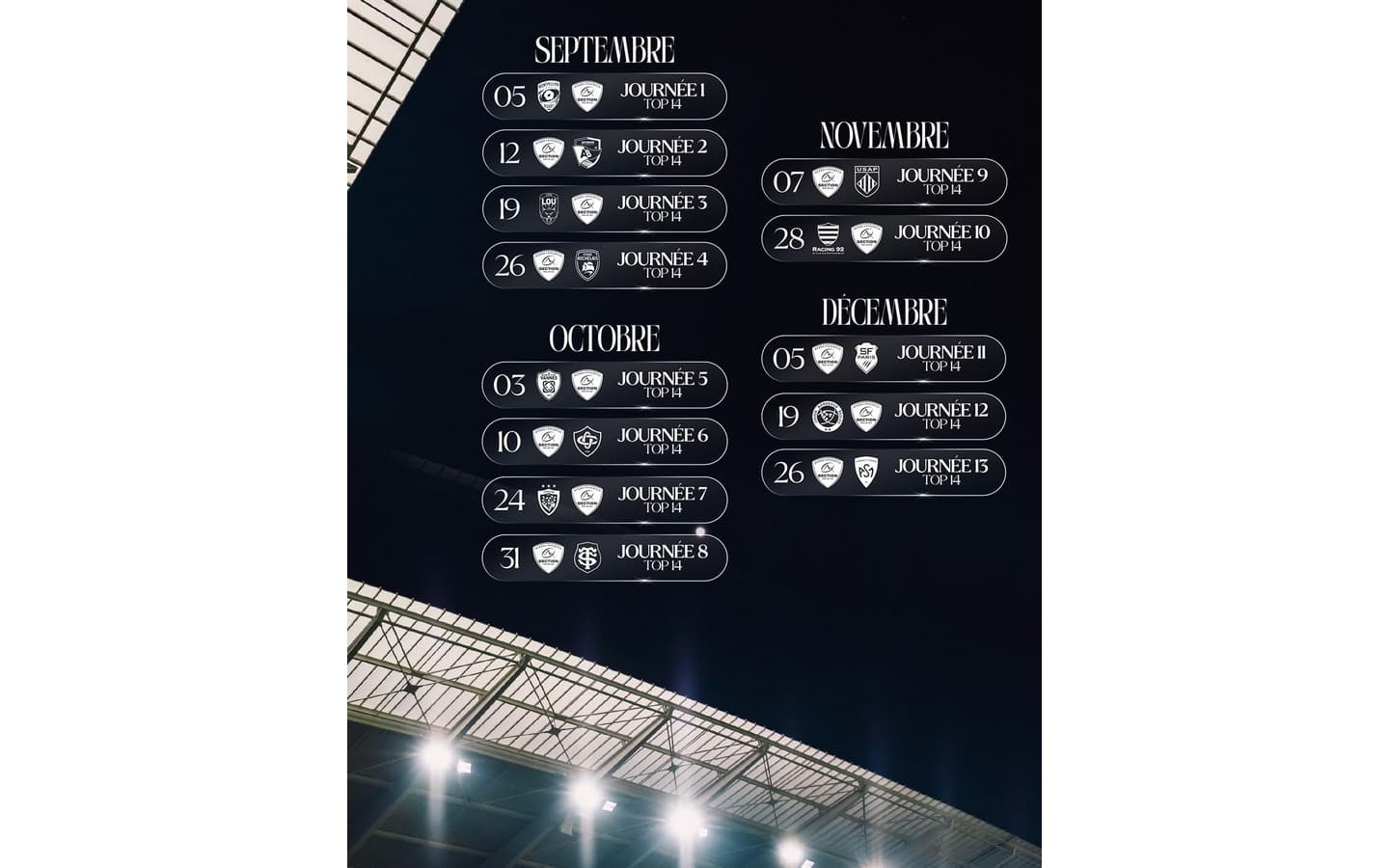 calendrier top 14