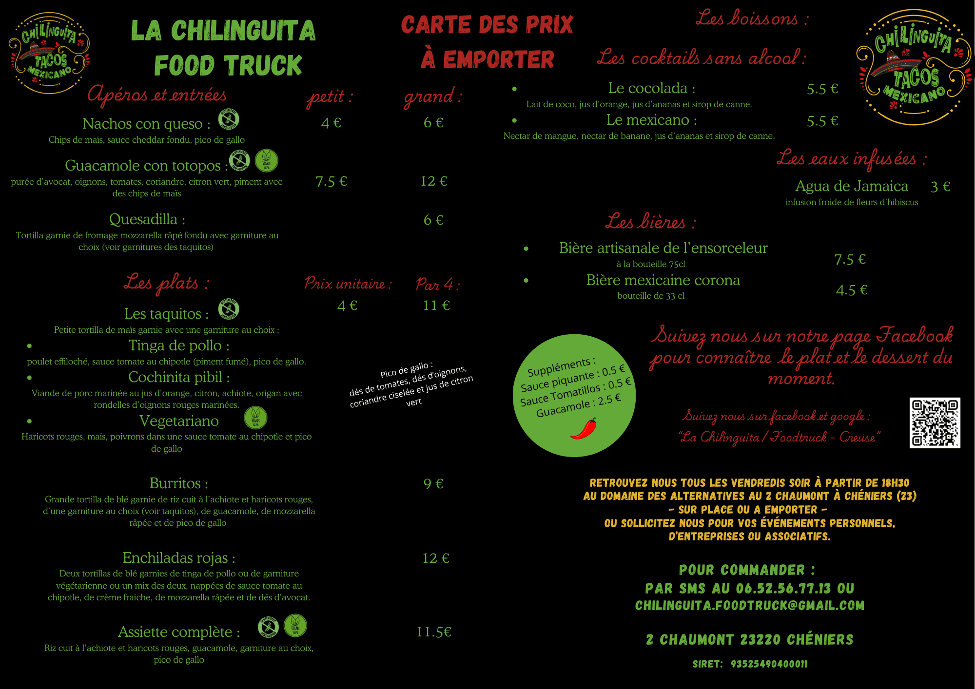 carte à emporter en A4 - 1