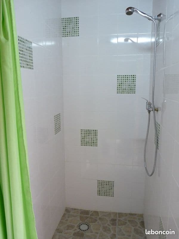 Douche spacieuse et WC