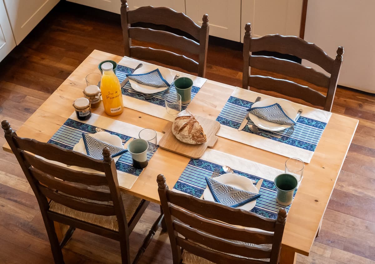petit déjeuner dans le gite