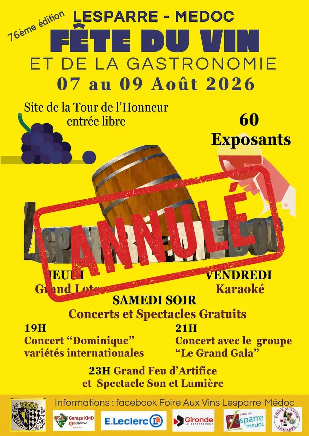 foire aux vins annulée