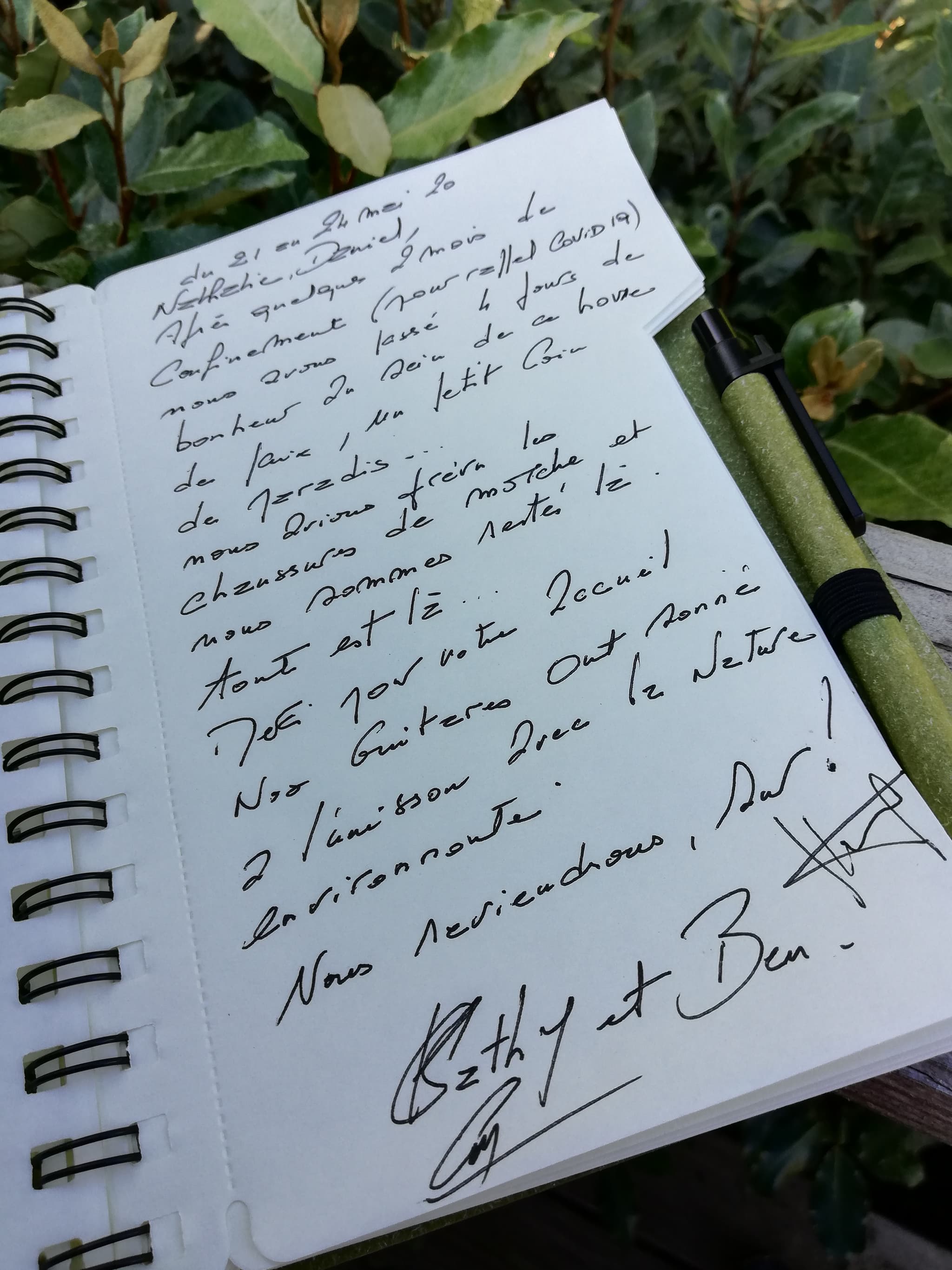 Extrait du livre d'or