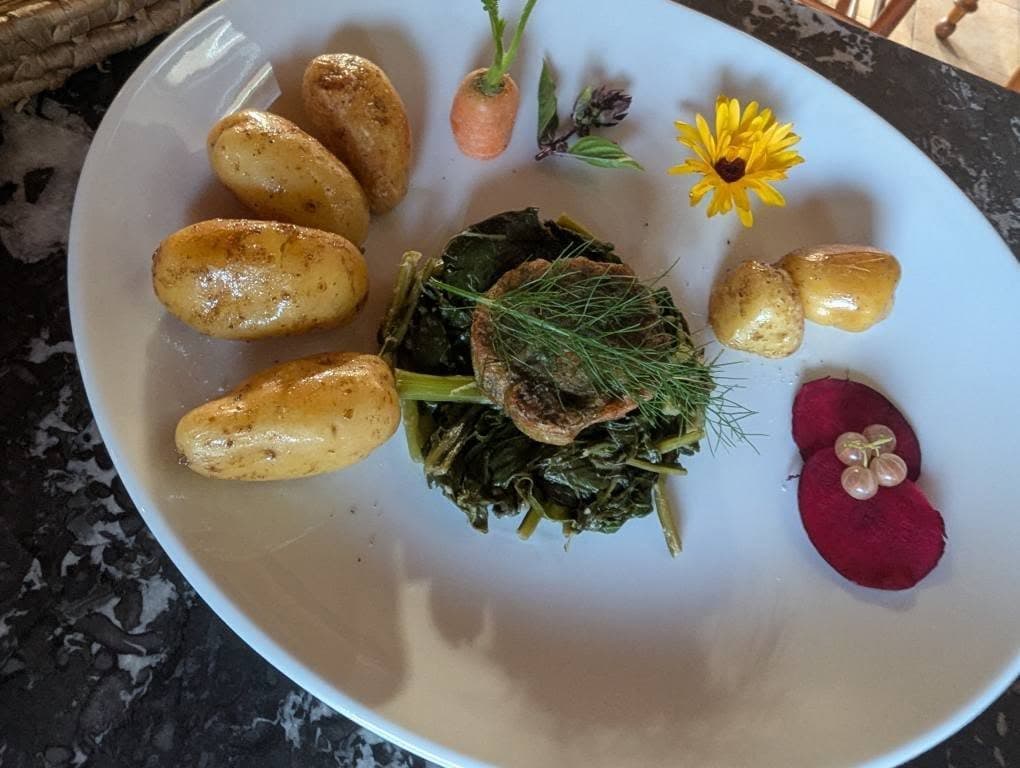 menu végétalien en table d'hôtes