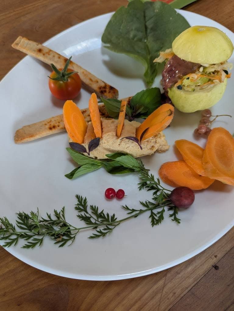 menu végétalien en table d'hôtes