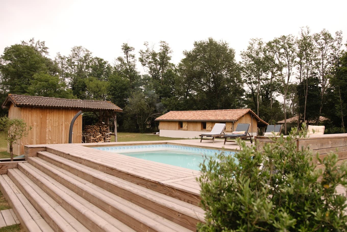 Terrasse du gite Terra pin à Luxey avec gîtes de France Landes