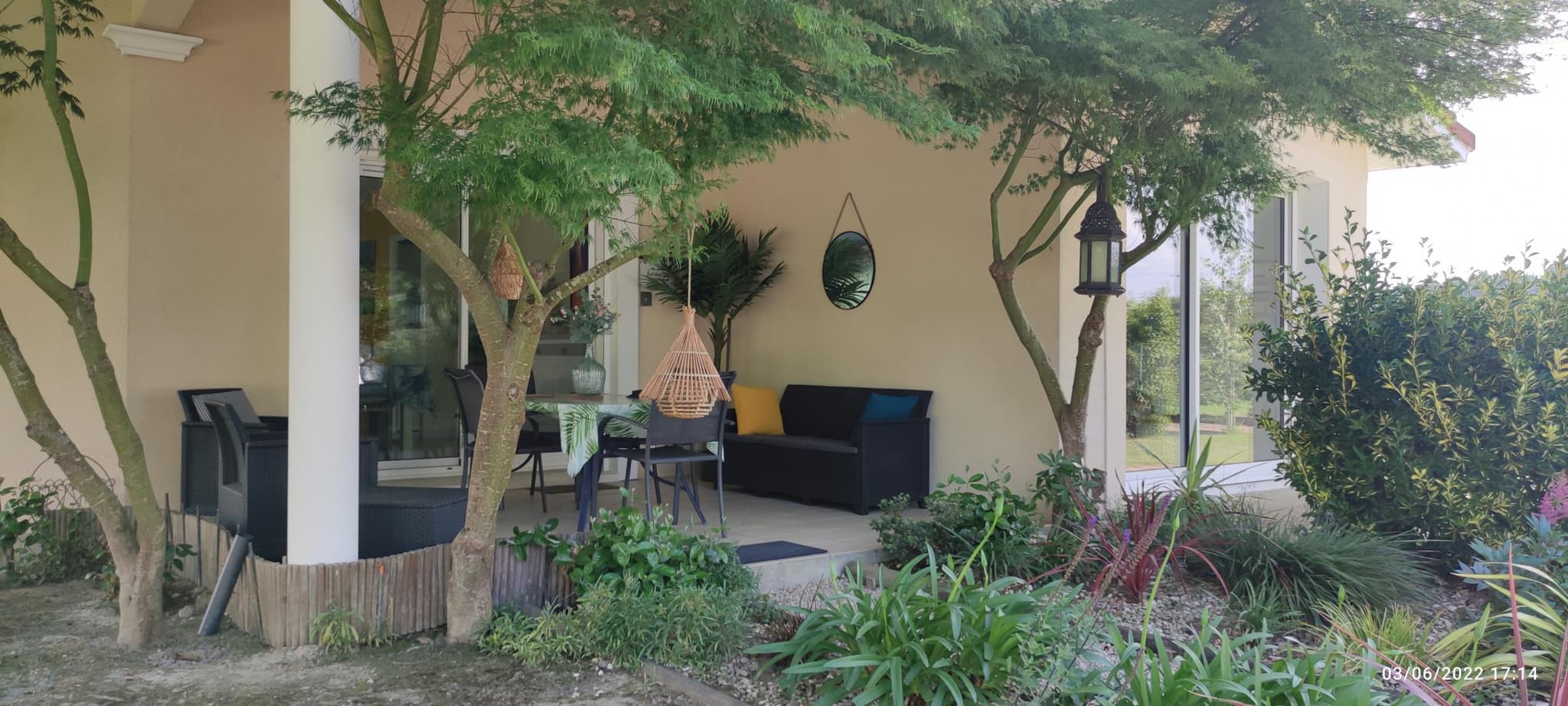 Terrasse du Gîte Pourquoi Pas à Bats Tursan avec Gites de France Landes