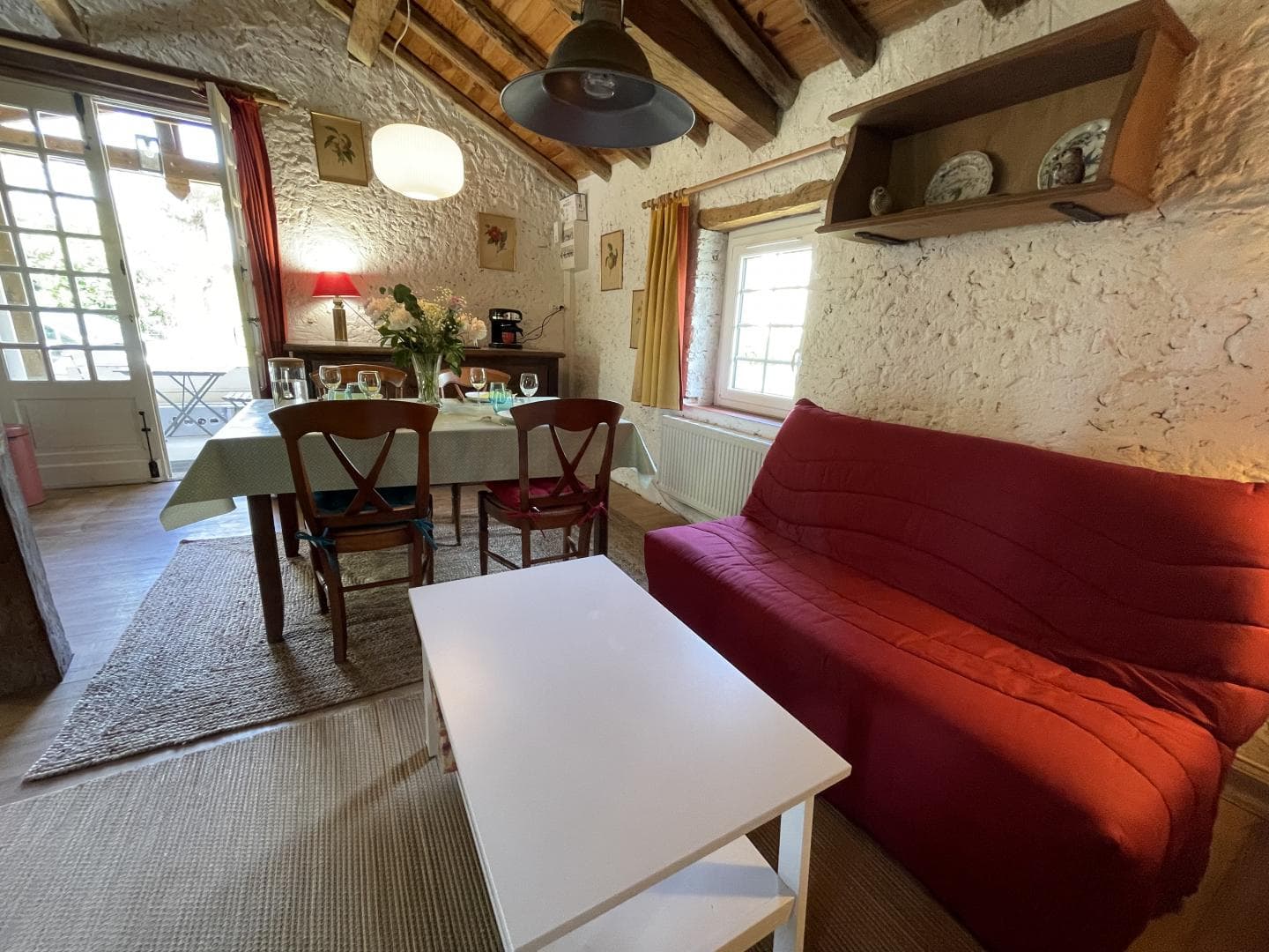 Salon du Gîte les Granges à Fargues avec Gîtes de France Landes