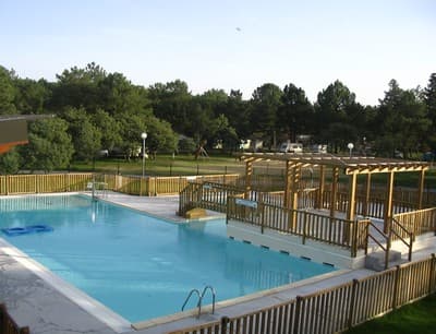 pins bleus piscine