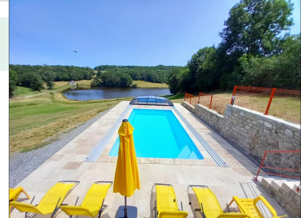 piscine vue étang