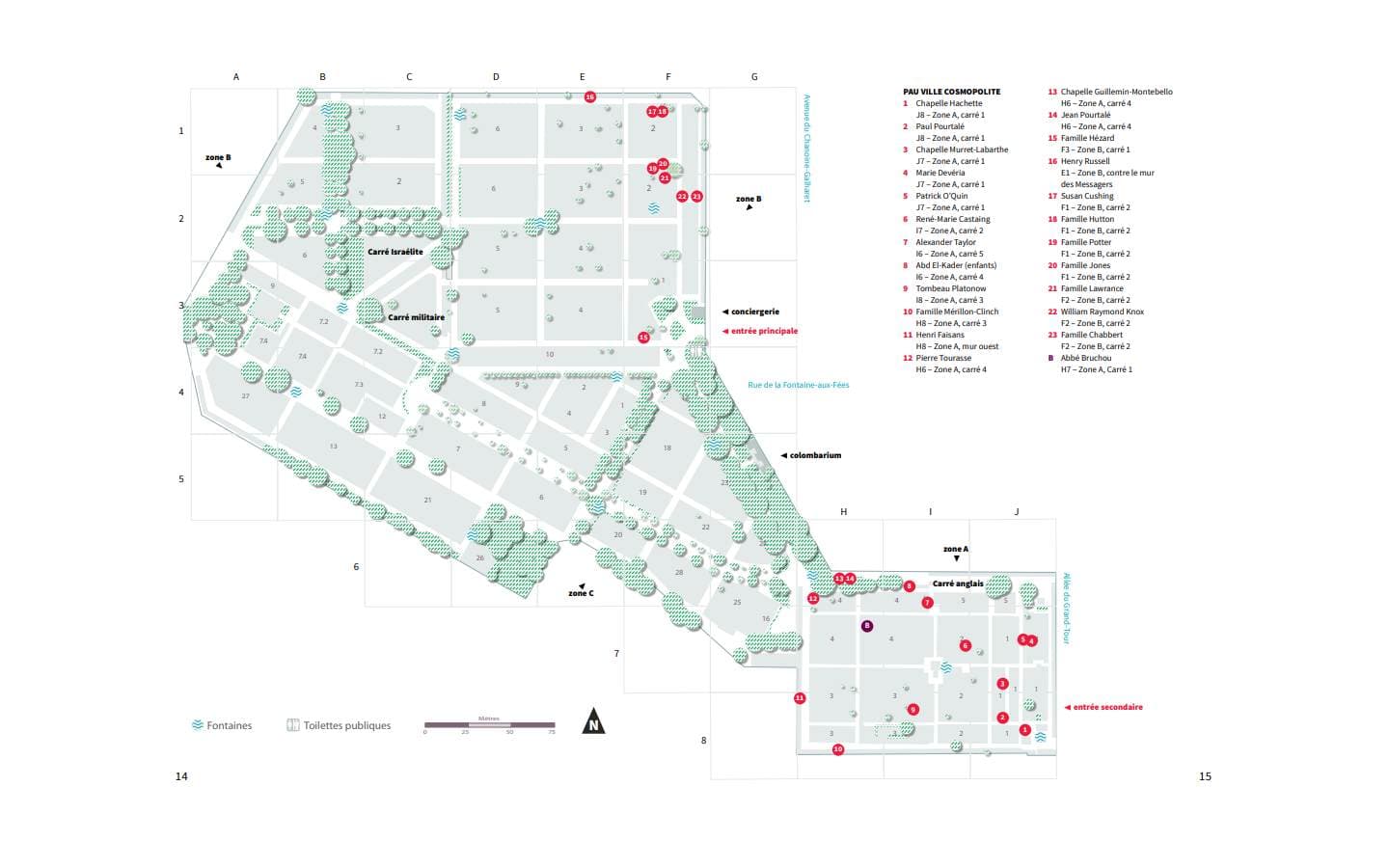 Cimetière urbain - Pau - Plan