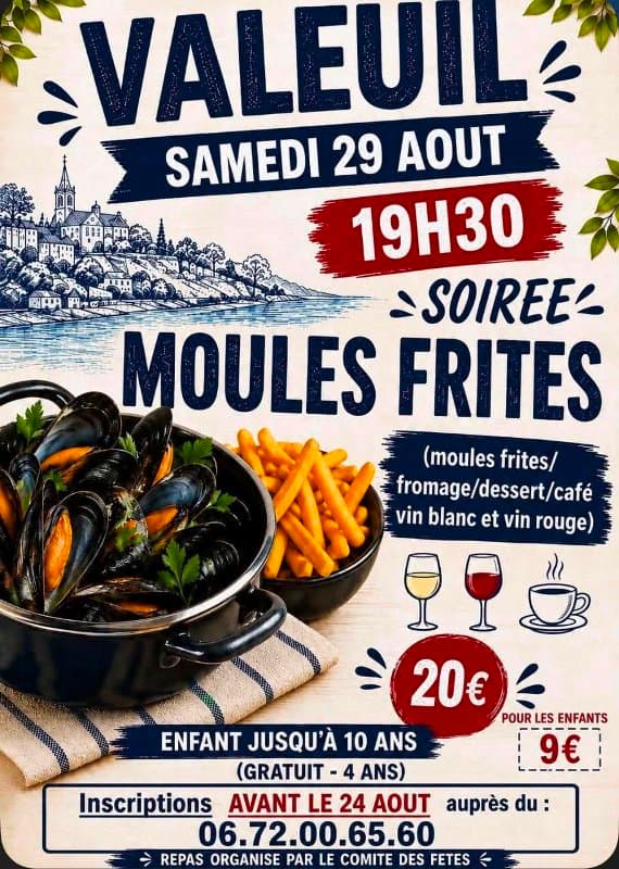 soirée moules frites valeuil