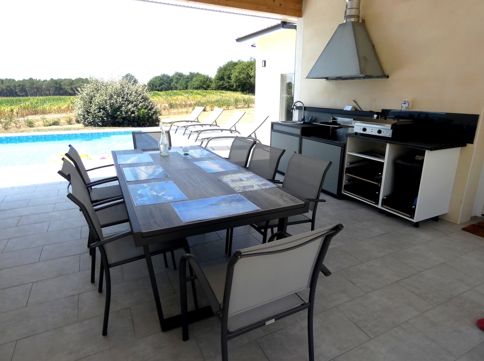 Terrasse du Gite Maison Segues à Campagne avec Gîtes de France Landes