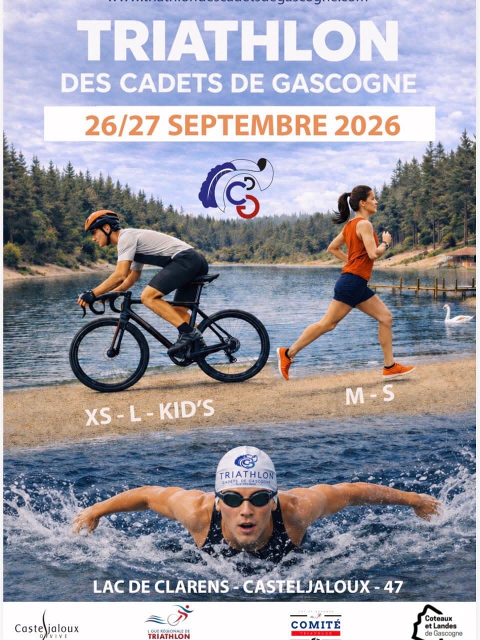 triathlon des Cadets_lac de clarens_Casteljaloux