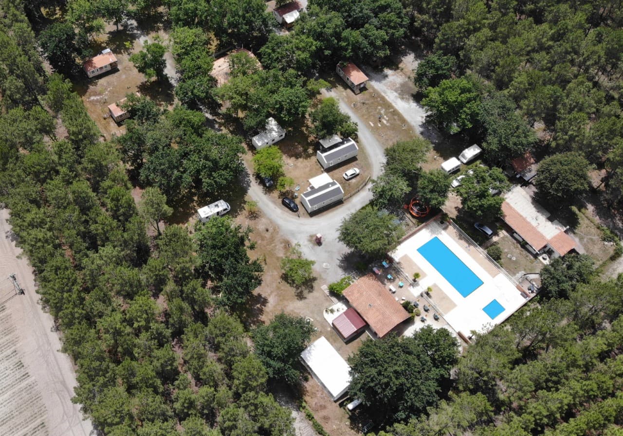 Vue aérienne du camping