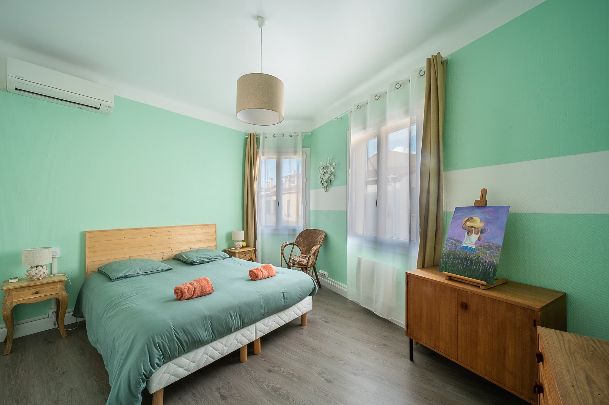 chambre verte 1 lit 160 / clim