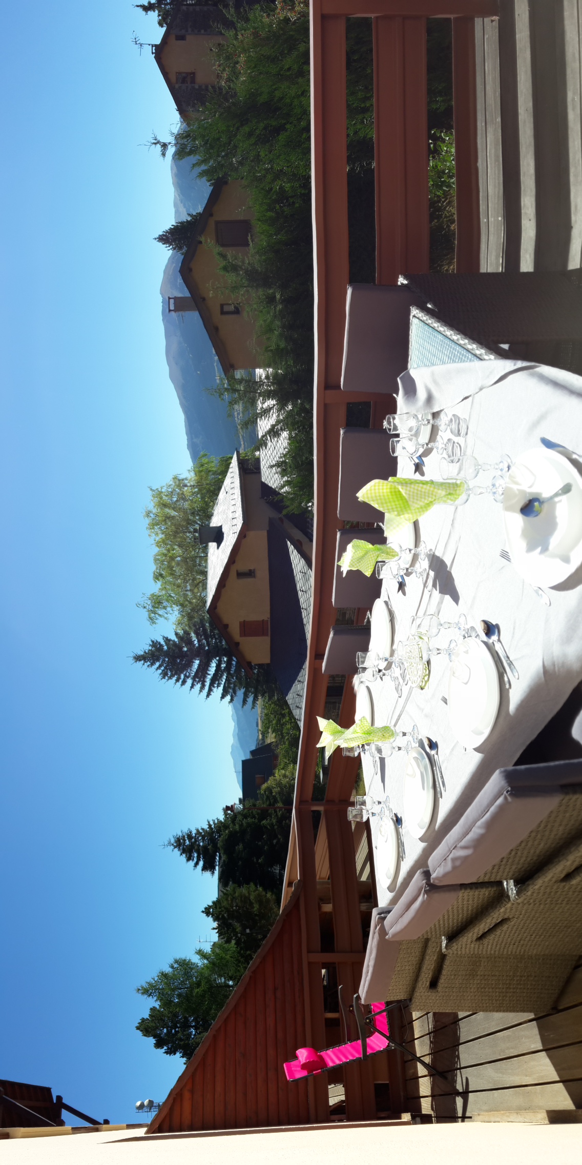 vue terrasse l'été , table mise