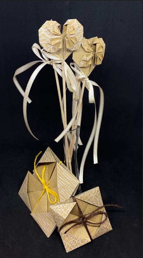 Bouquet coeurs-Enveloppes-Origami-nature